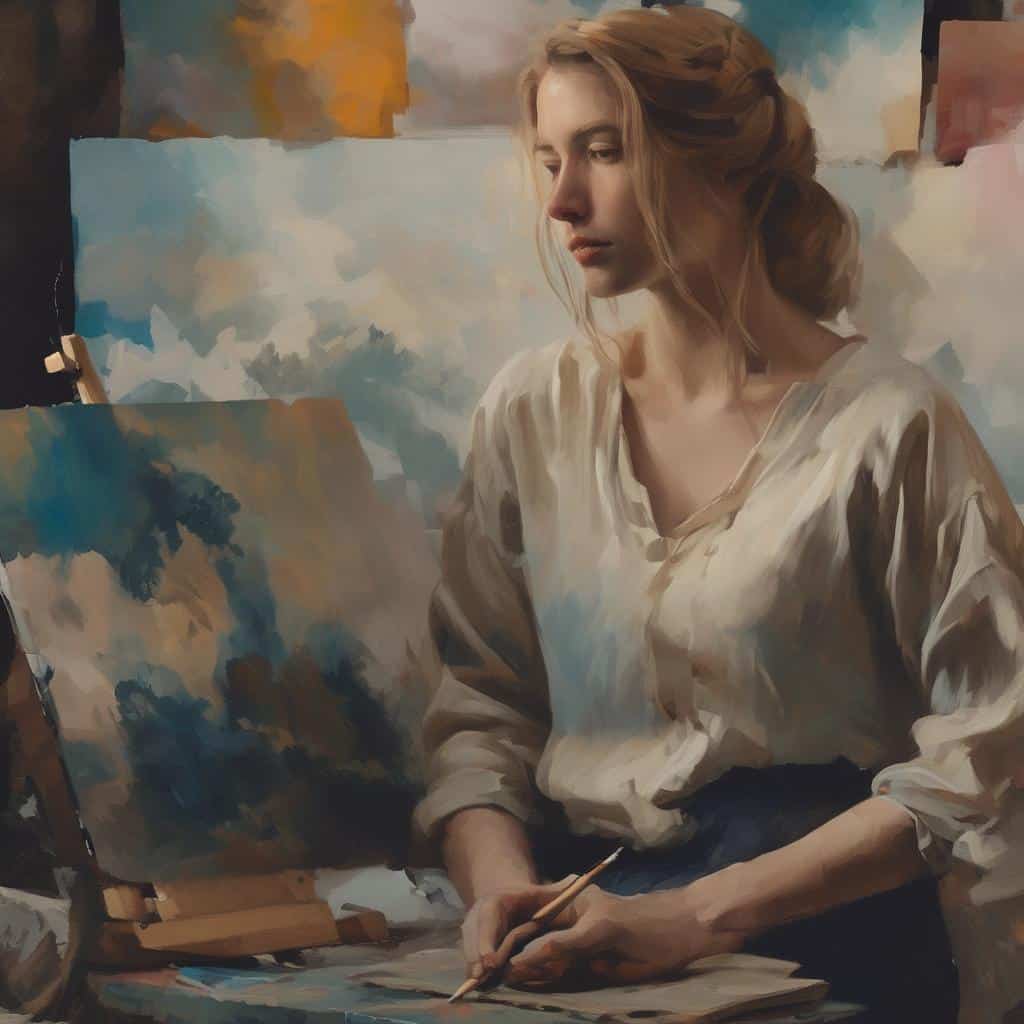 Ζωγράφος δημιουργεί τέχνη και καινοτομία με έντονη φαντασία και πρωτοποριακές ιδέες.